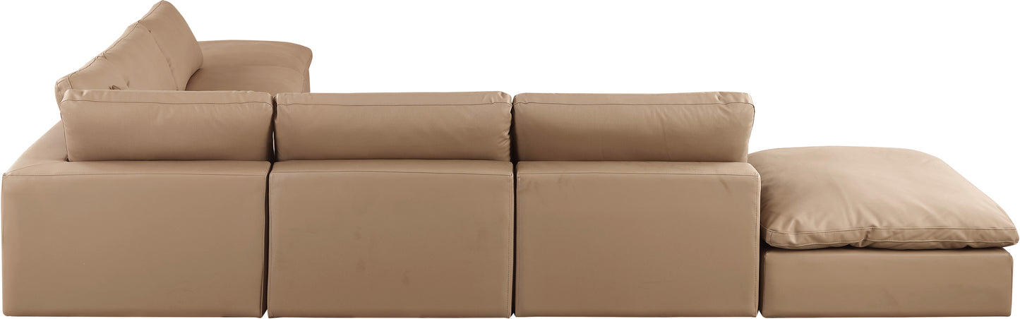 dolce tan faux leather modular sectional sec7c