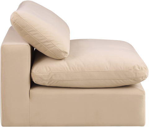 Dolce Beige Velvet Modular Armless Chair Armless