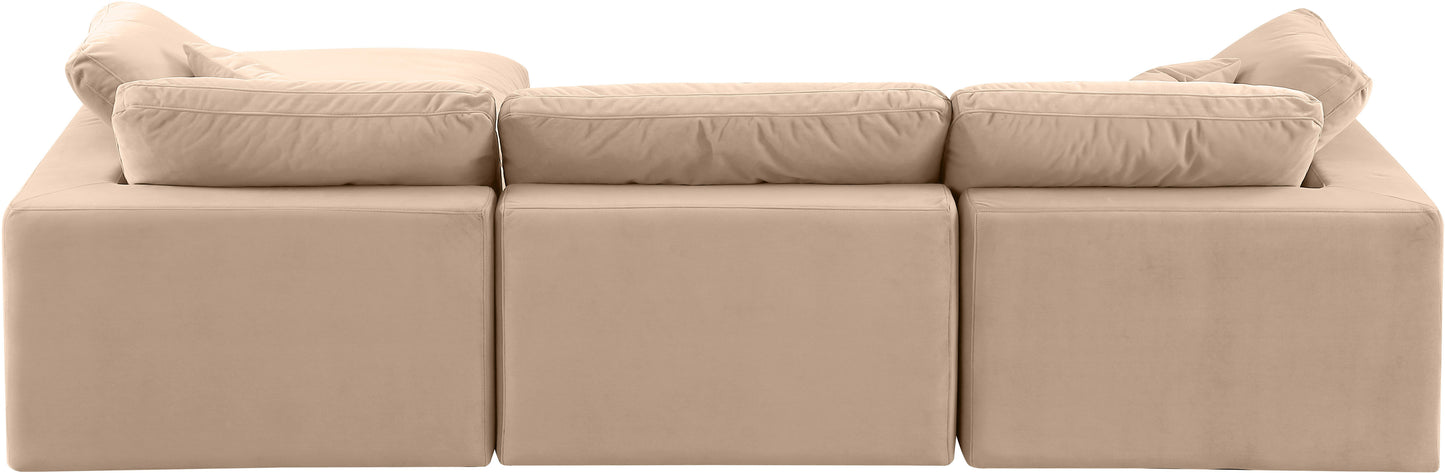 dolce beige velvet modular sectional sec4a