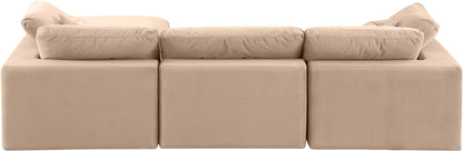 Dolce Beige Velvet Modular Sectional Sec4A