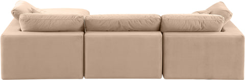 Dolce Beige Velvet Modular Sectional Sec4A