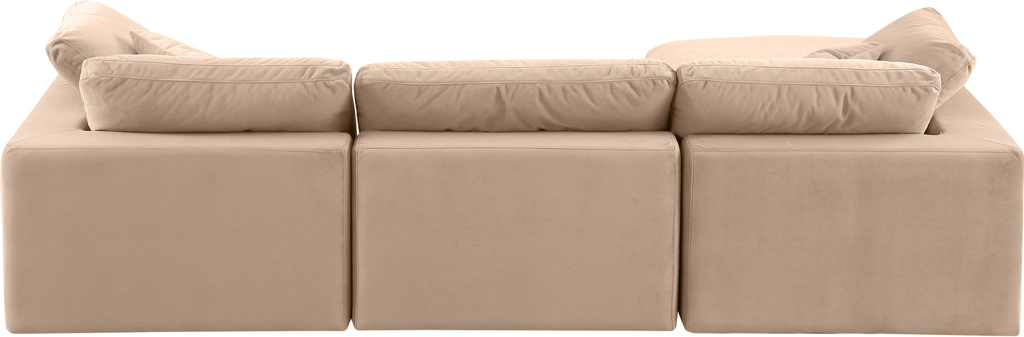 dolce beige velvet modular sectional sec4a