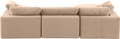 Dolce Beige Velvet Modular Sectional Sec4A