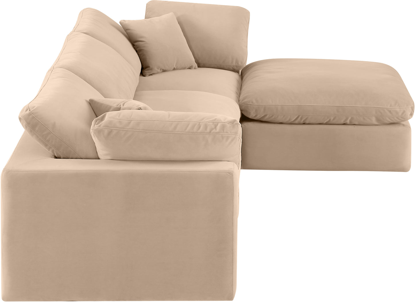 dolce beige velvet modular sectional sec4a