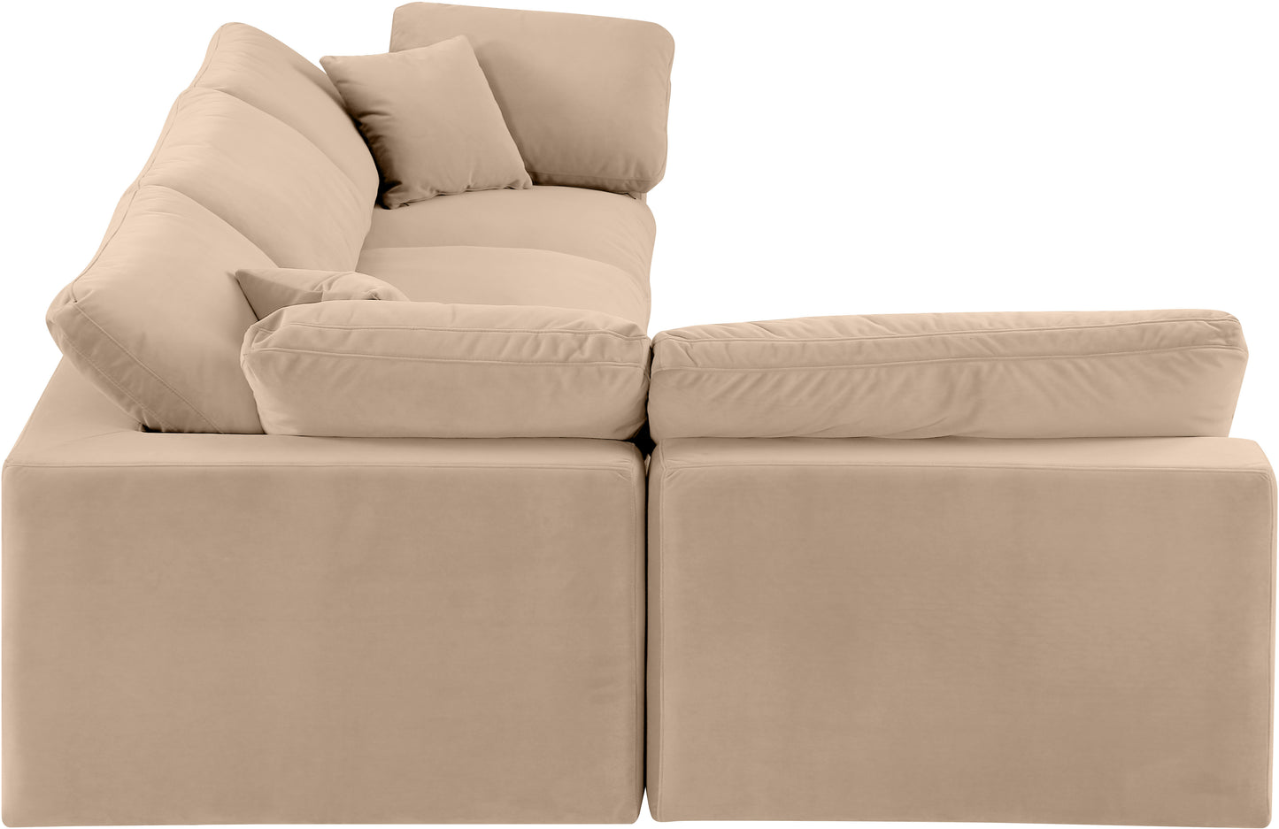 dolce beige velvet modular sectional sec4b