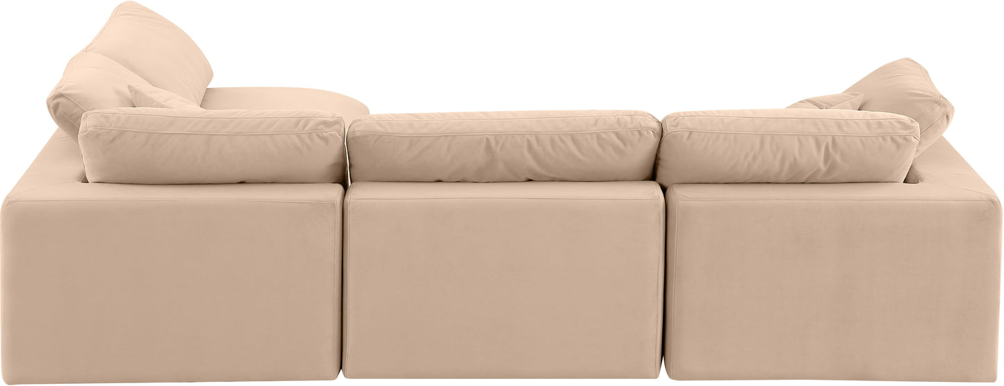 dolce beige velvet modular sectional sec4b