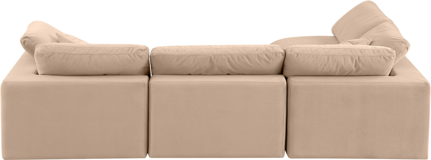 dolce beige velvet modular sectional sec4b