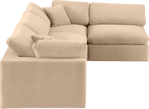 Dolce Beige Velvet Modular Sectional Sec4B