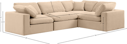 Asher Beige Velvet Modular Sectional