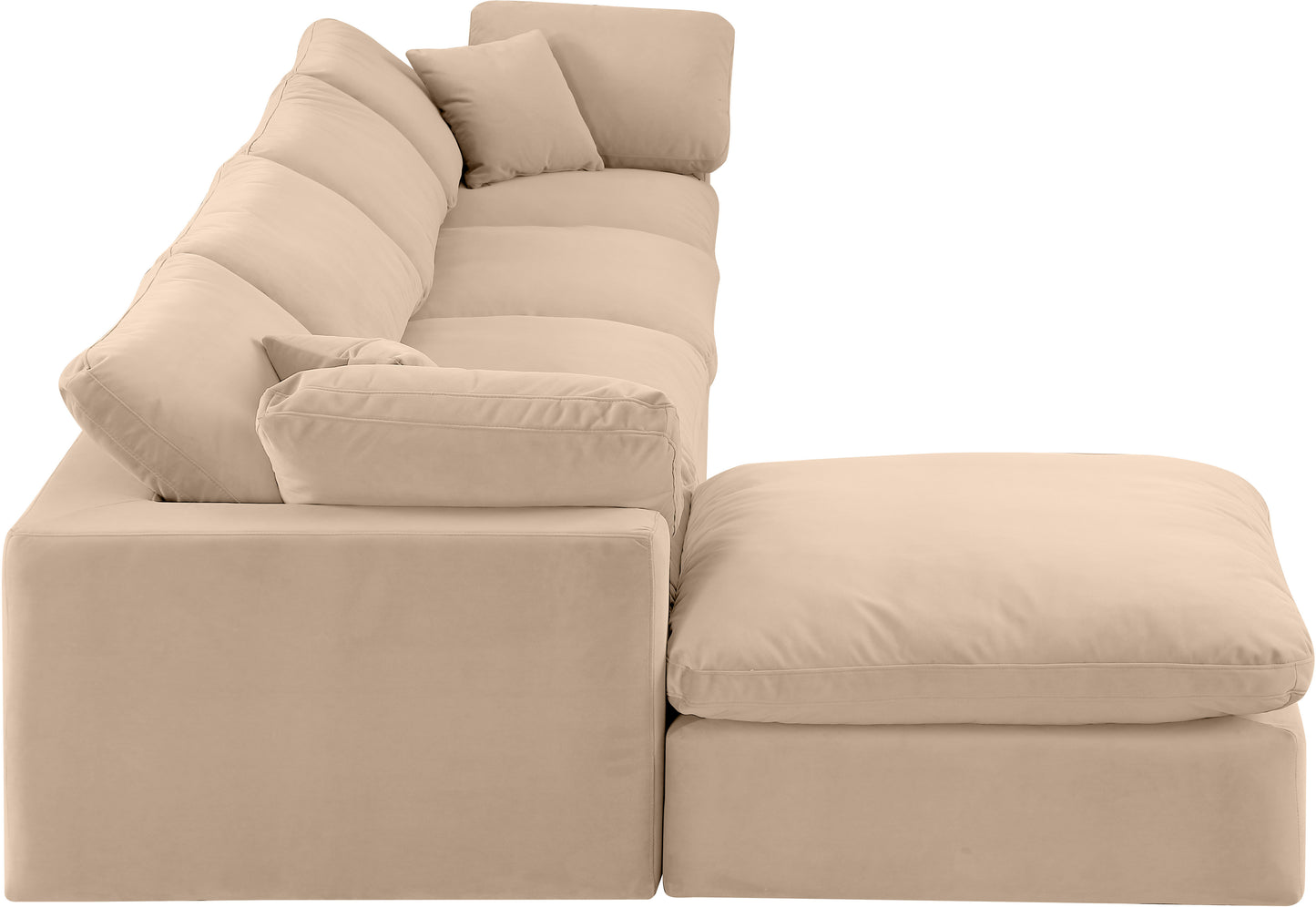 dolce beige velvet modular sectional sec5a