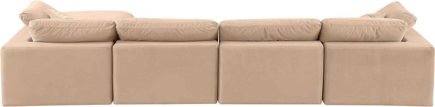 dolce beige velvet modular sectional sec5a