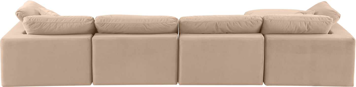 dolce beige velvet modular sectional sec5a