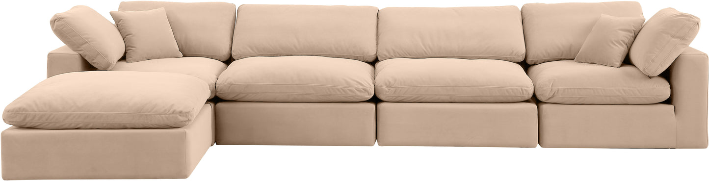 dolce beige velvet modular sectional sec5a