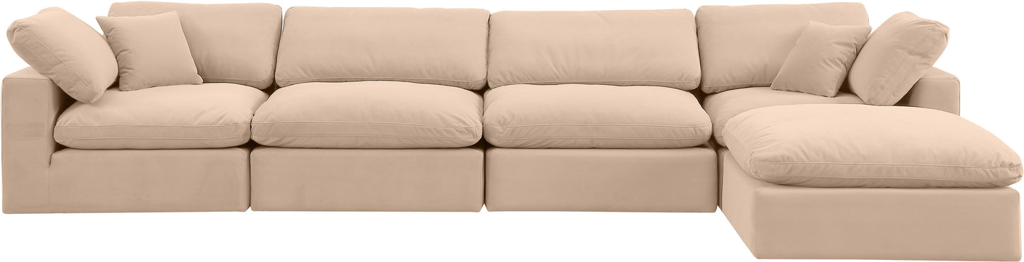 dolce beige velvet modular sectional sec5a