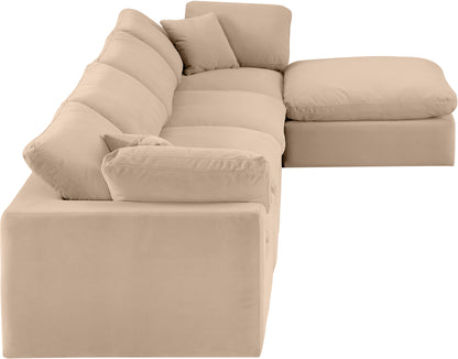 Dolce Beige Velvet Modular Sectional Sec5A