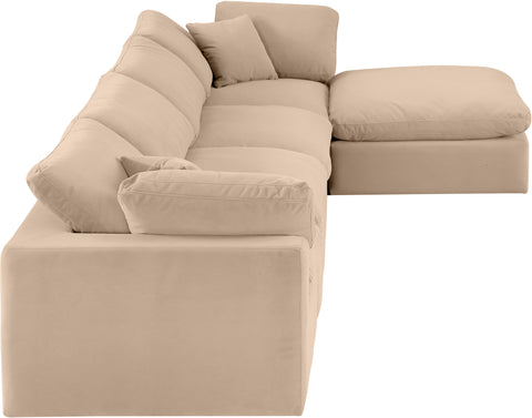 Dolce Beige Velvet Modular Sectional Sec5A