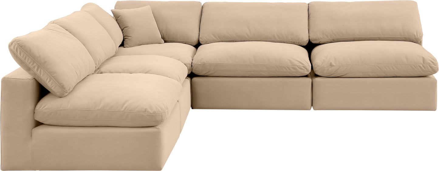 dolce beige velvet modular sectional sec5b