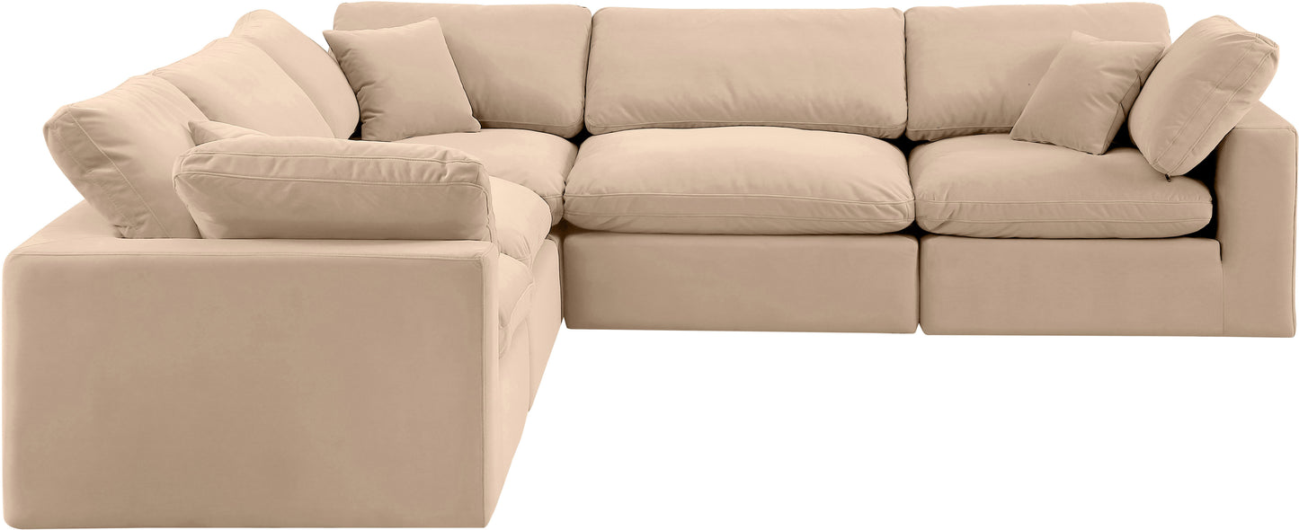 dolce beige velvet modular sectional sec5c