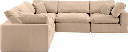 Dolce Beige Velvet Modular Sectional Sec5C