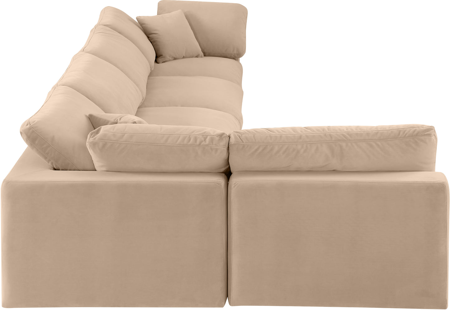 dolce beige velvet modular sectional sec5d