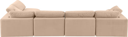 Dolce Beige Velvet Modular Sectional Sec5D