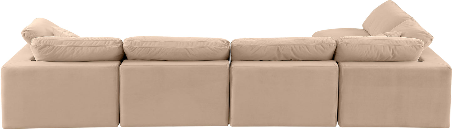 dolce beige velvet modular sectional sec5d