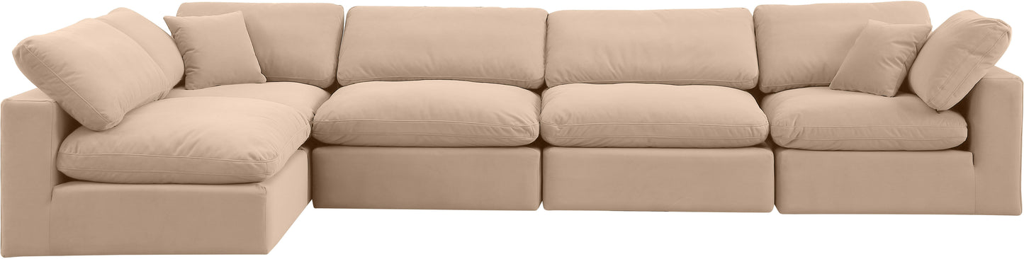 dolce beige velvet modular sectional sec5d