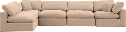 Dolce Beige Velvet Modular Sectional Sec5D