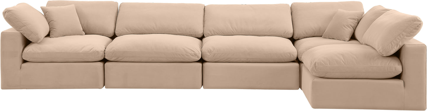 dolce beige velvet modular sectional sec5d