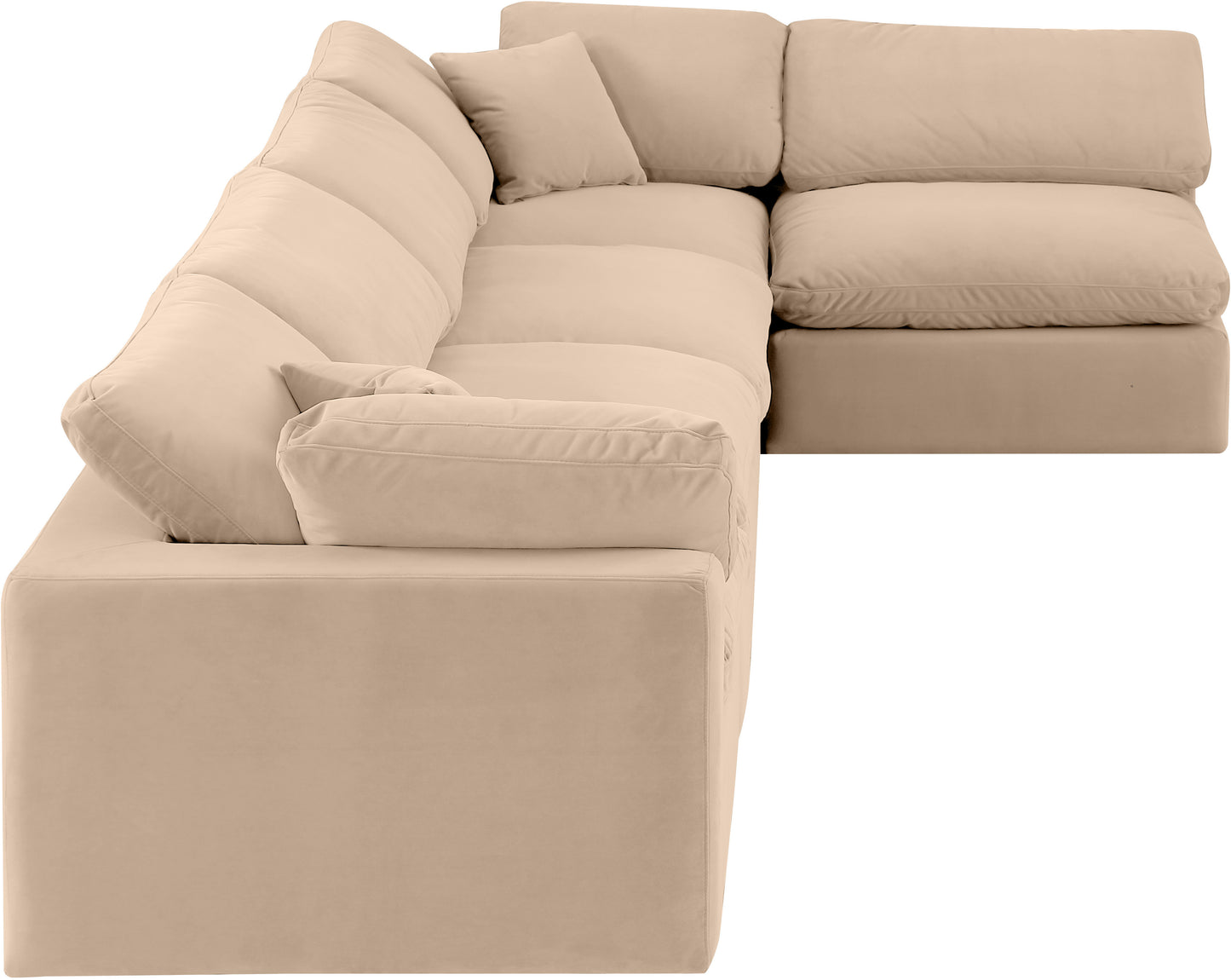 dolce beige velvet modular sectional sec5d