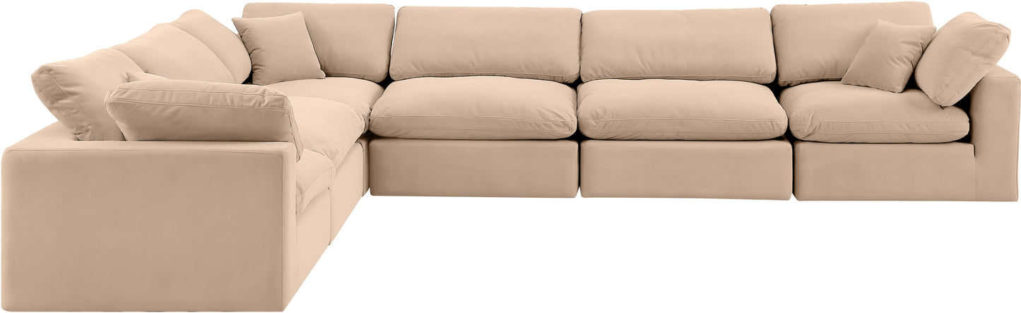 dolce beige velvet modular sectional sec6a