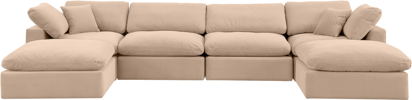 dolce beige velvet modular sectional sec6b