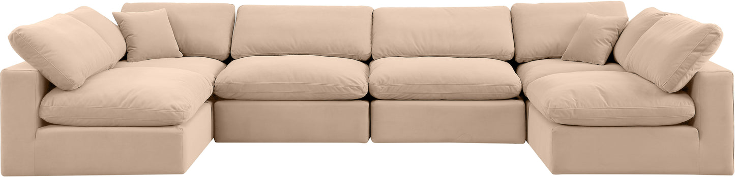 dolce beige velvet modular sectional sec6d