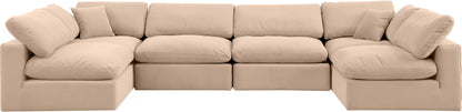 Dolce Beige Velvet Modular Sectional Sec6D