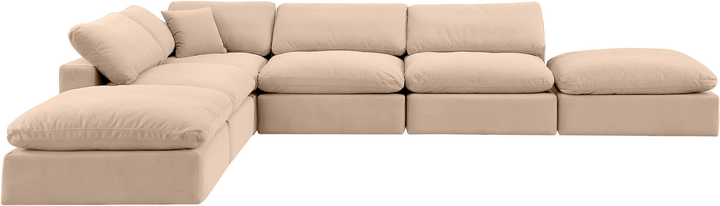 dolce beige velvet modular sectional sec6e