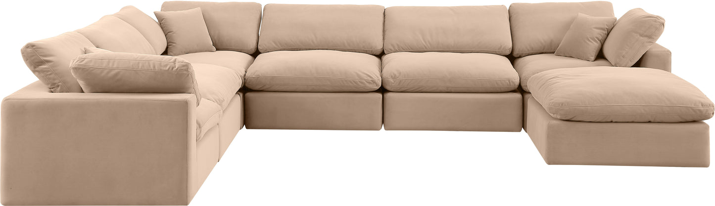 dolce beige velvet modular sectional sec7a