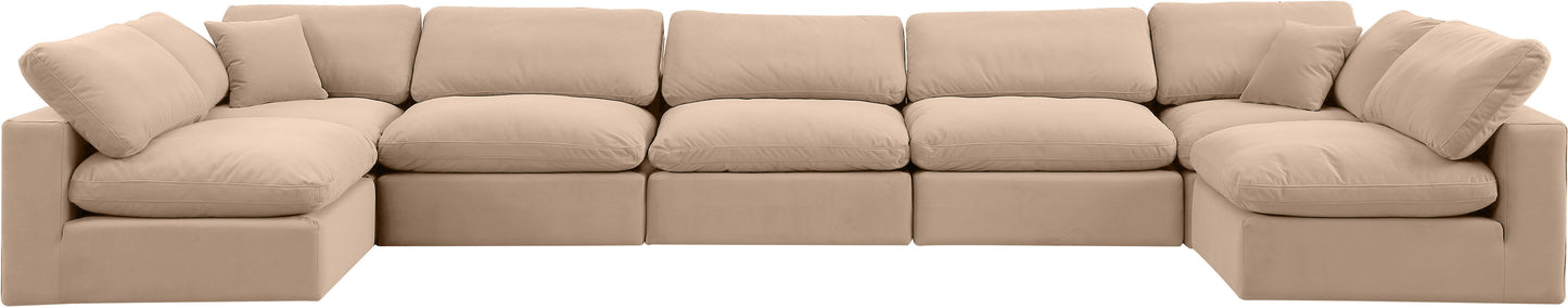 dolce beige velvet modular sectional sec7b