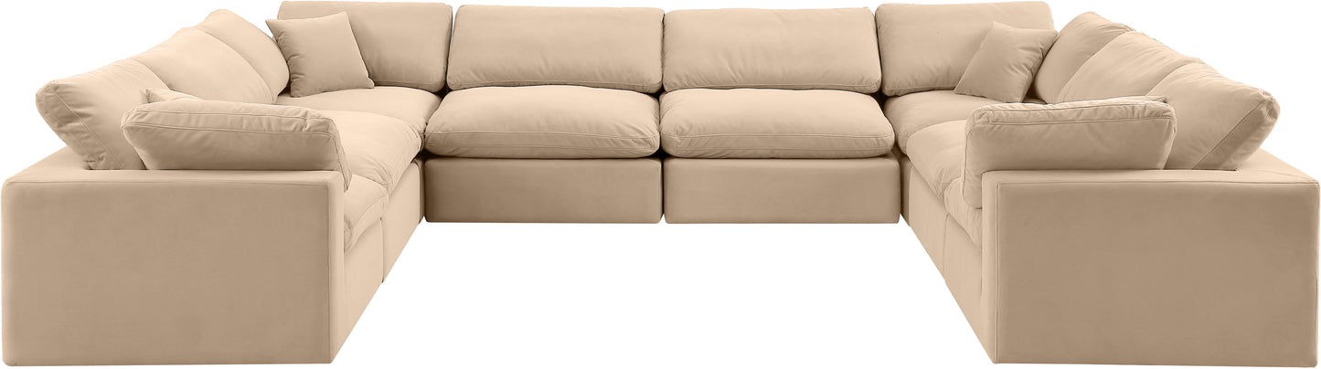 dolce beige velvet modular sectional sec8a