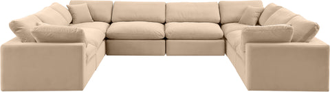 Dolce Beige Velvet Modular Sectional Sec8A