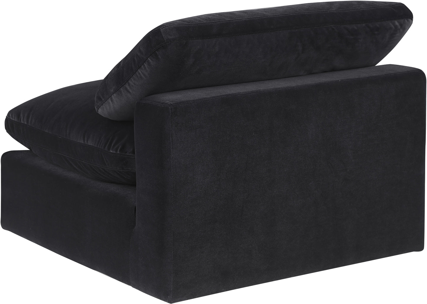 dolce black velvet modular armless chair armless