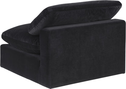 Dolce Black Velvet Modular Armless Chair Armless