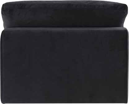 Dolce Black Velvet Modular Armless Chair Armless