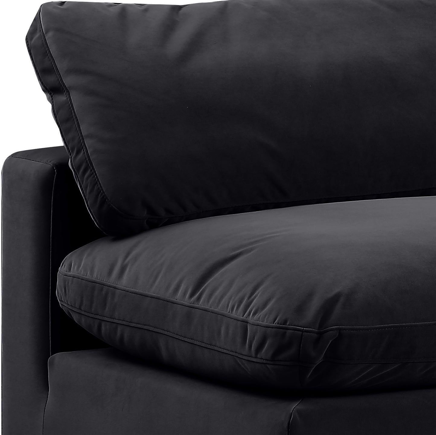 dolce black velvet modular armless chair armless