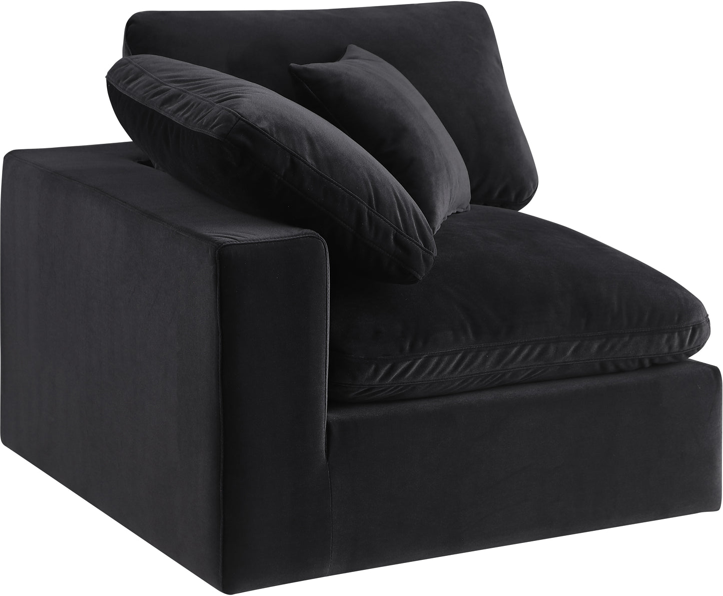 dolce black velvet modular corner chair corner