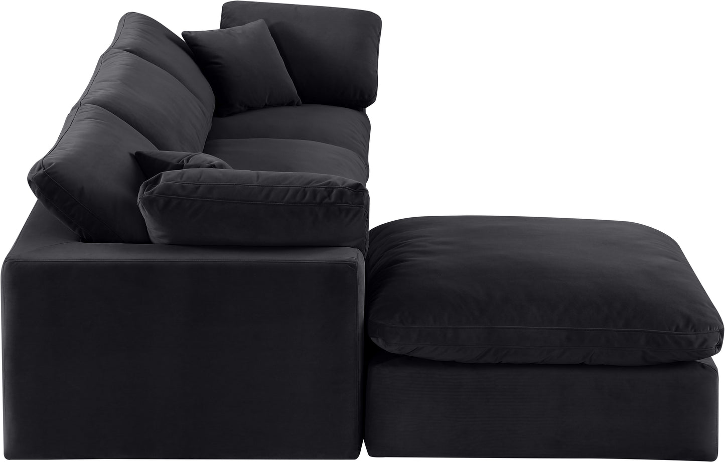 dolce black velvet modular sectional sec4a