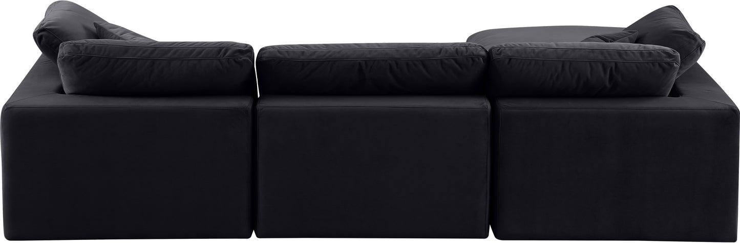 dolce black velvet modular sectional sec4a