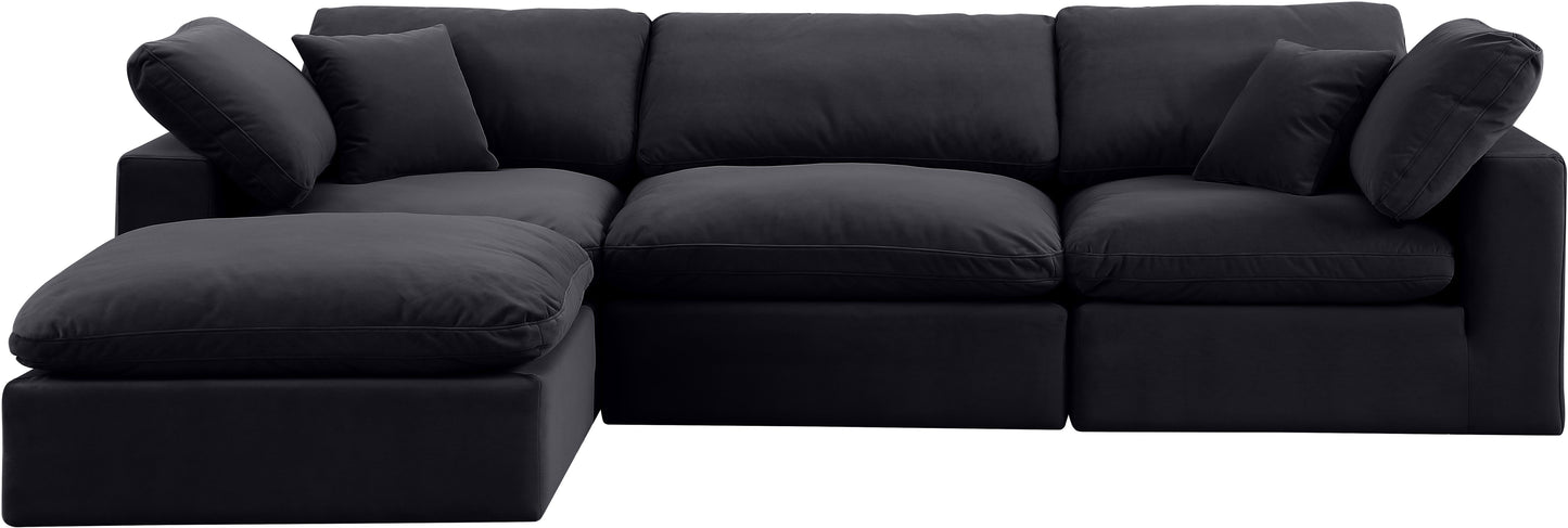 dolce black velvet modular sectional sec4a