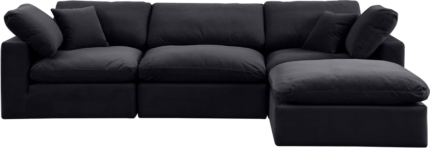 dolce black velvet modular sectional sec4a