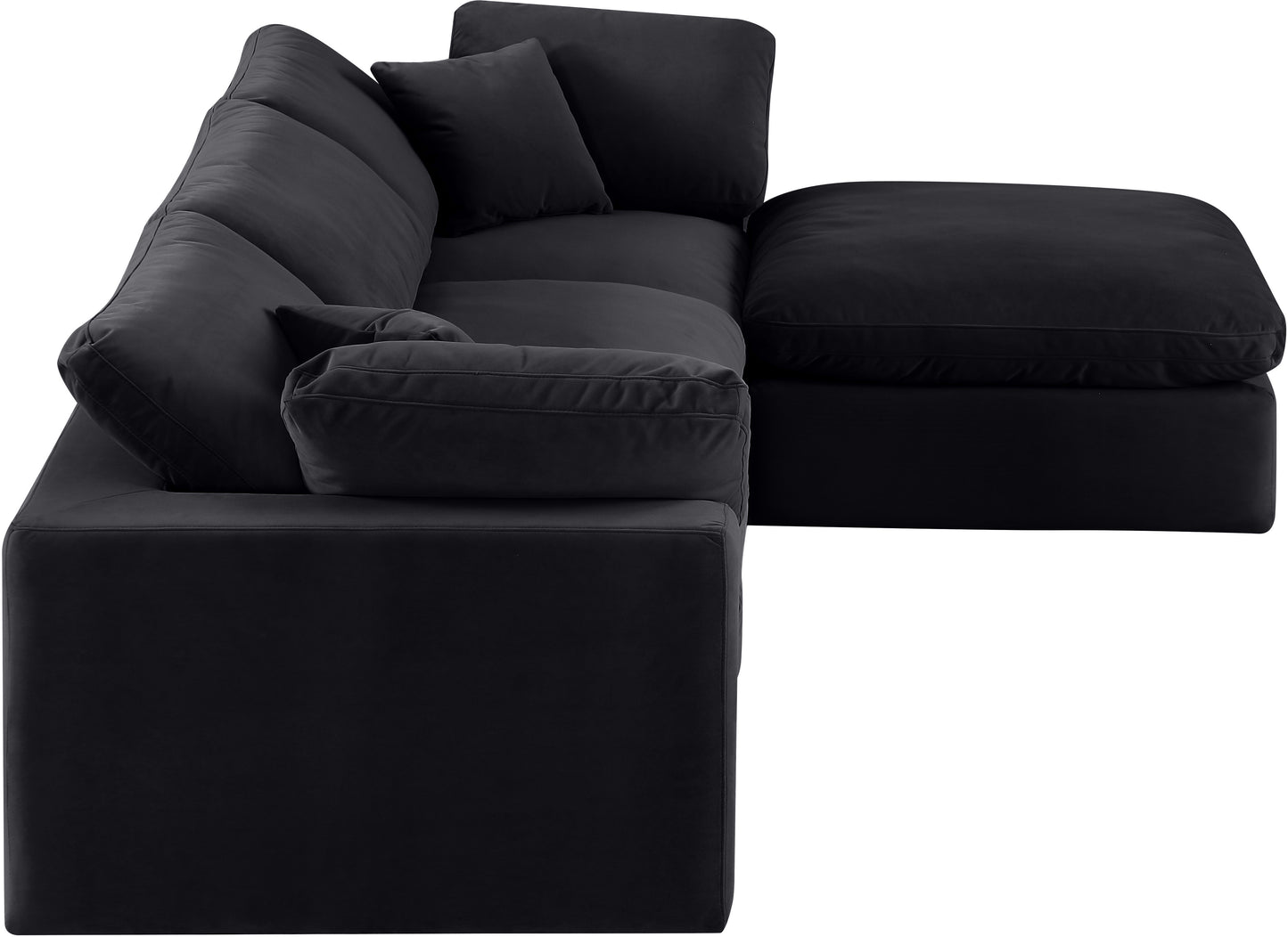 dolce black velvet modular sectional sec4a