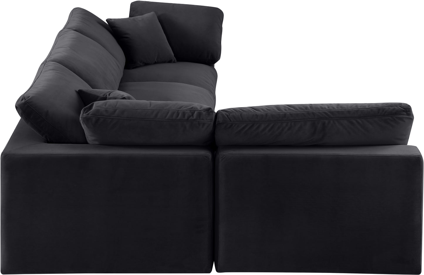 dolce black velvet modular sectional sec4b